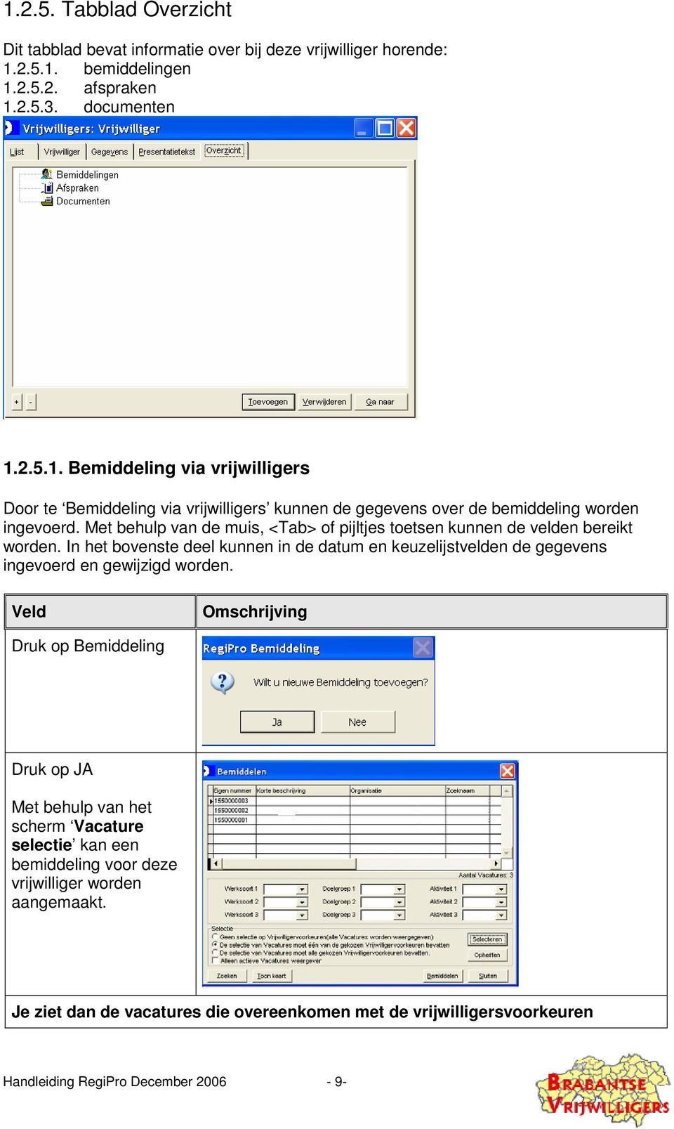 In het bovenste deel kunnen in de datum en keuzelijstvelden de gegevens ingevoerd en gewijzigd worden.