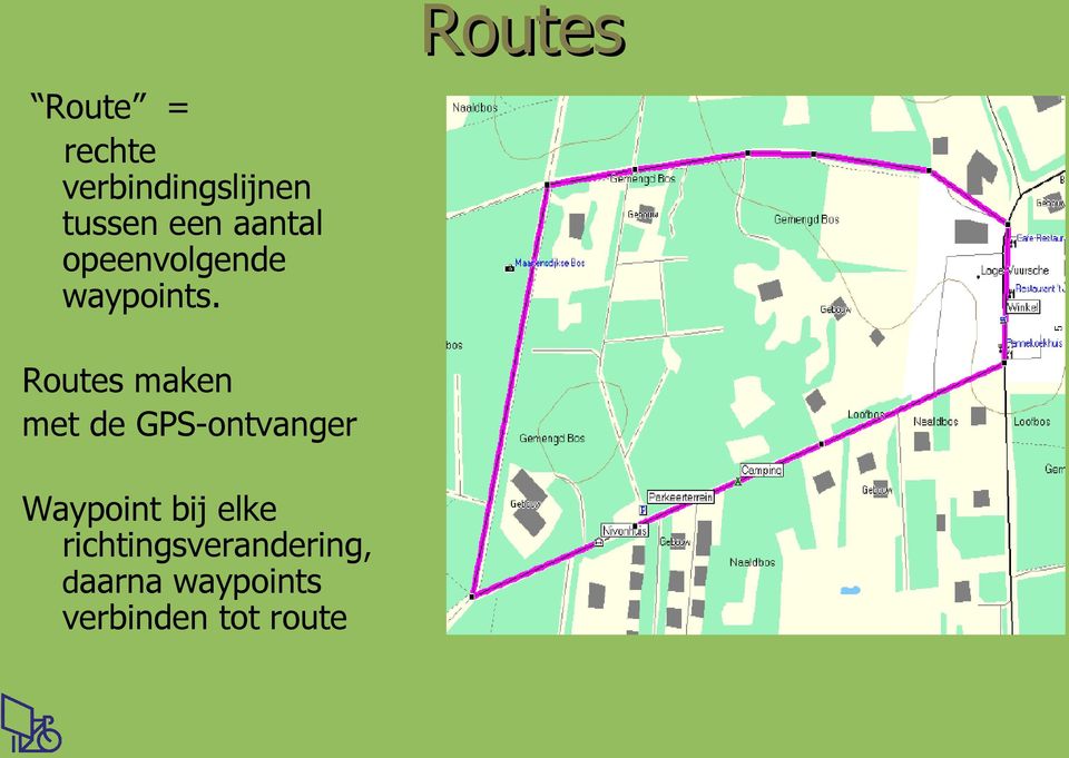 Routes maken met de GPS-ontvanger Waypoint bij