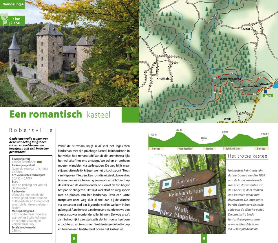 Groene rechthoek Naast de stuwdam, richting Chôdes 50452 61084 Aan de parking net voorbij de stuwdam Wandelschoenen die de enkels goed ondersteunen In Robertville en vindt u verschillende