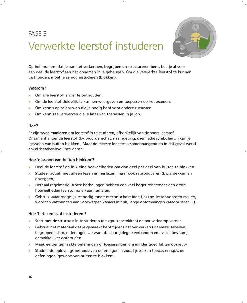 Om de leerstof duidelijk te kunnen weergeven en toepassen op het examen. Om kennis op te bouwen die je nodig hebt voor andere cursussen. Om kennis te verwerven die je later kan toepassen in je job.