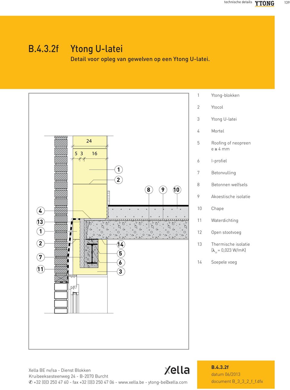 Betonnen welfsels Betonnen welfsels 9. Akoestische isolatie 9 Akoestische isolatie 0. Chape 0 Chape Waterdichting. Waterdichting Open stootvoeg. Open stootvoeg Thermische isolatie (λ ui = 0,0 W/mK).