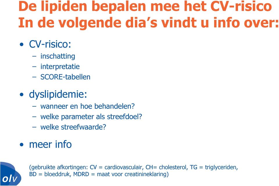 welke parameter als streefdoel? welke streefwaarde?