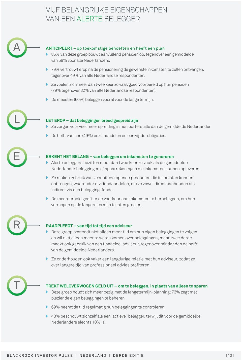 ``Ze voelen zich meer dan twee keer zo vaak goed voorbereid op hun pensioen (79% tegenover 32% van alle Nederlandse respondenten). ``De meesten (60%) beleggen vooral voor de lange termijn.