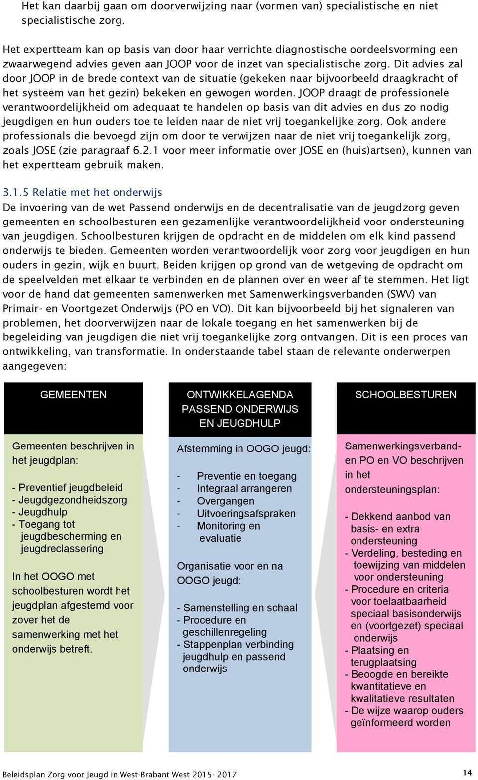 Dit advies zal door JOOP in de brede context van de situatie (gekeken naar bijvoorbeeld draagkracht of het systeem van het gezin) bekeken en gewogen worden.