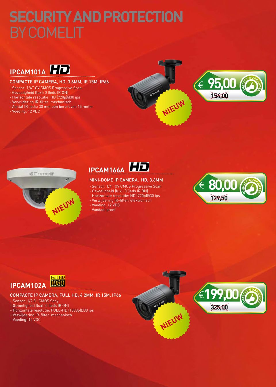 meter 95,00 154,00 IPCAM166A MINI-DOME IP CAMERA, HD, 3.