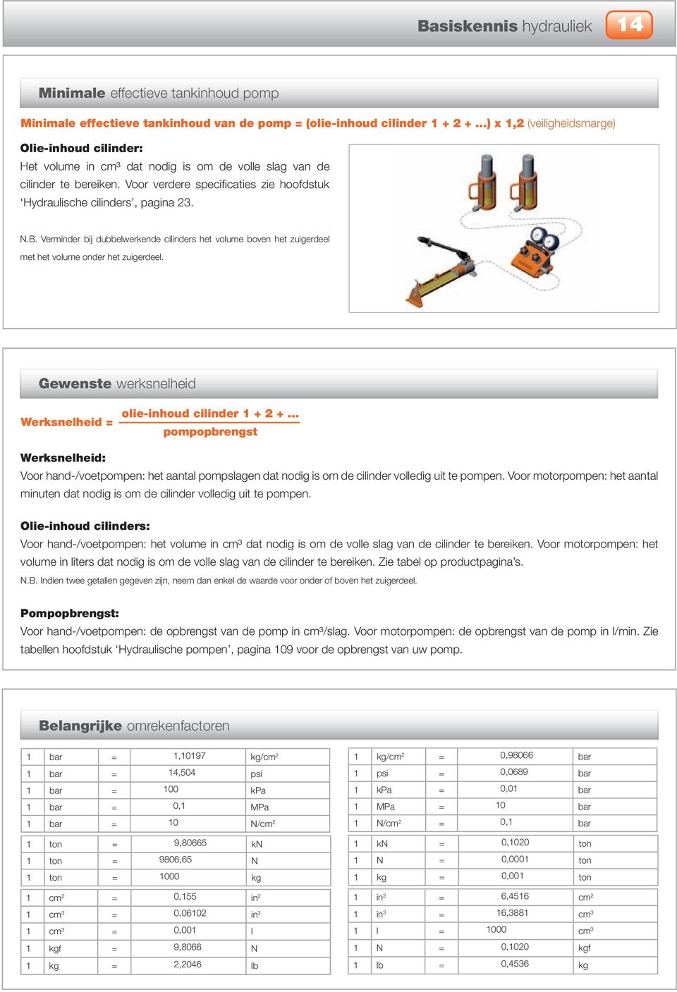 Verminder bij dubbelwerkende cilinders het volume boven het zuigerdeel met het volume onder het zuigerdeel.