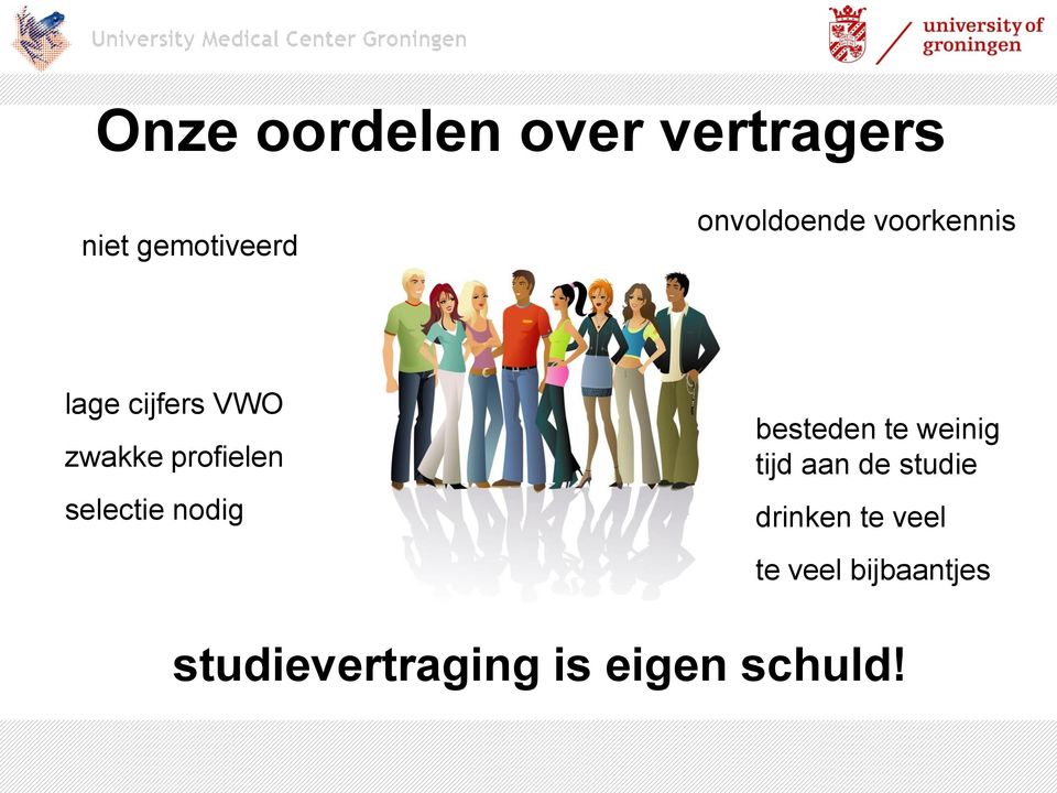 selectie nodig besteden te weinig tijd aan de studie