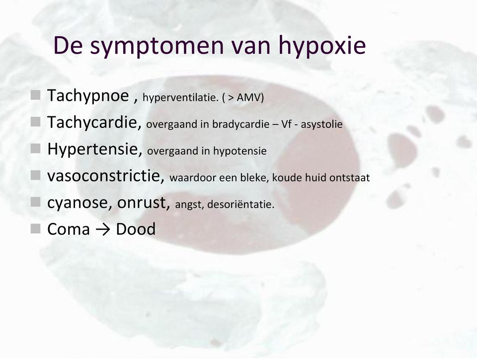 Hypertensie, overgaand in hypotensie vasoconstrictie, waardoor