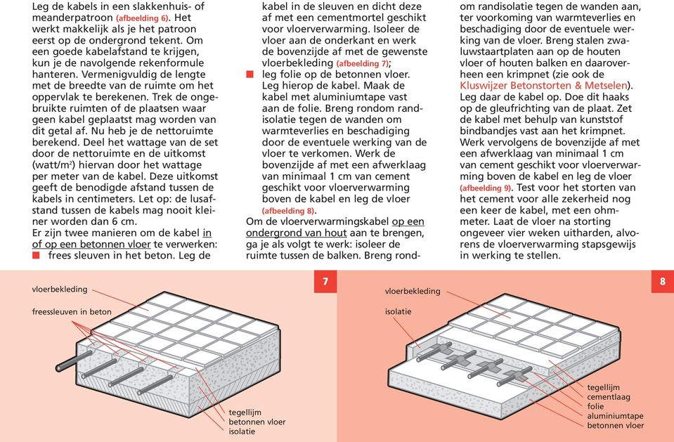 Trek de ongebruikte ruimten of de plaatsen waar geen kabel geplaatst mag worden van dit getal af. Nu heb je de nettoruimte berekend.