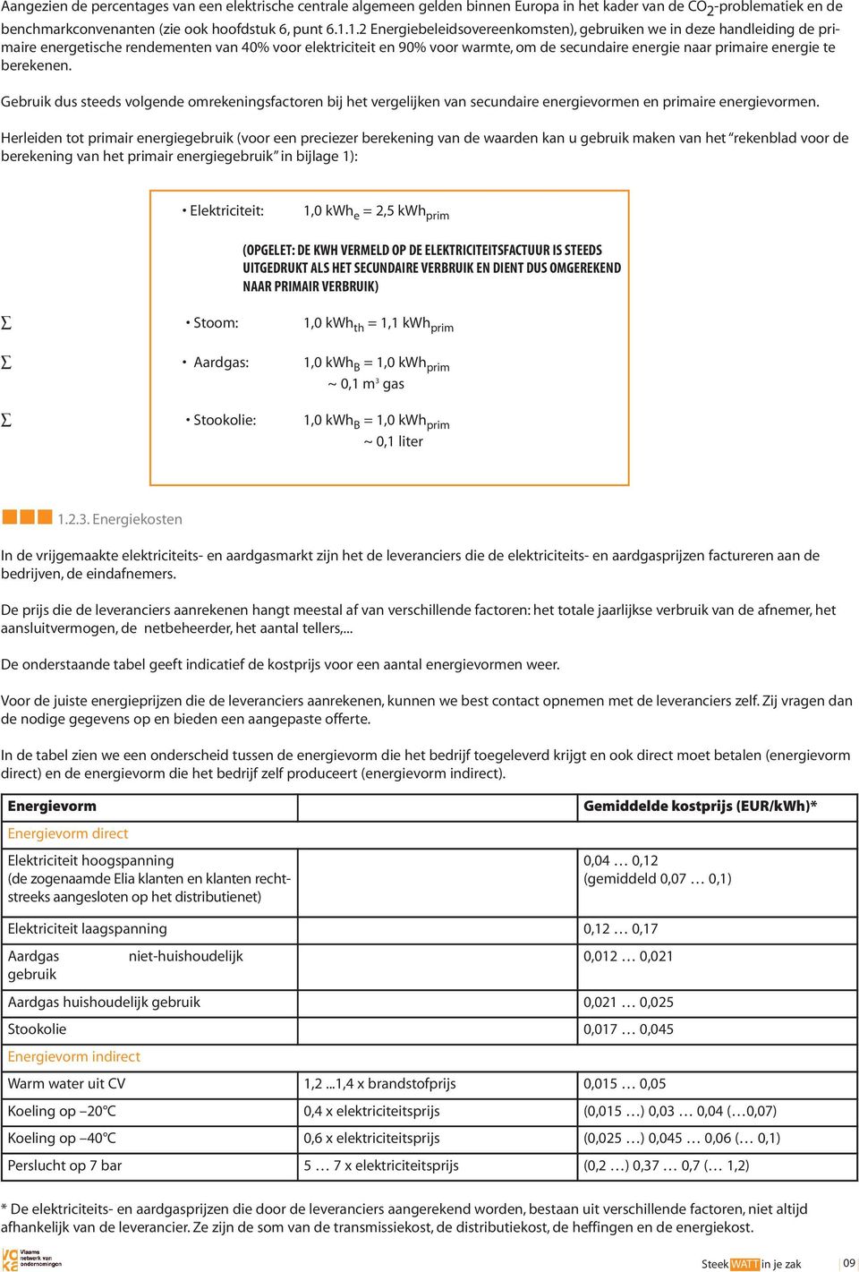 te berekenen. Gebruik dus steeds volgende omrekeningsfactoren bij het vergelijken van secundaire energievormen en primaire energievormen.