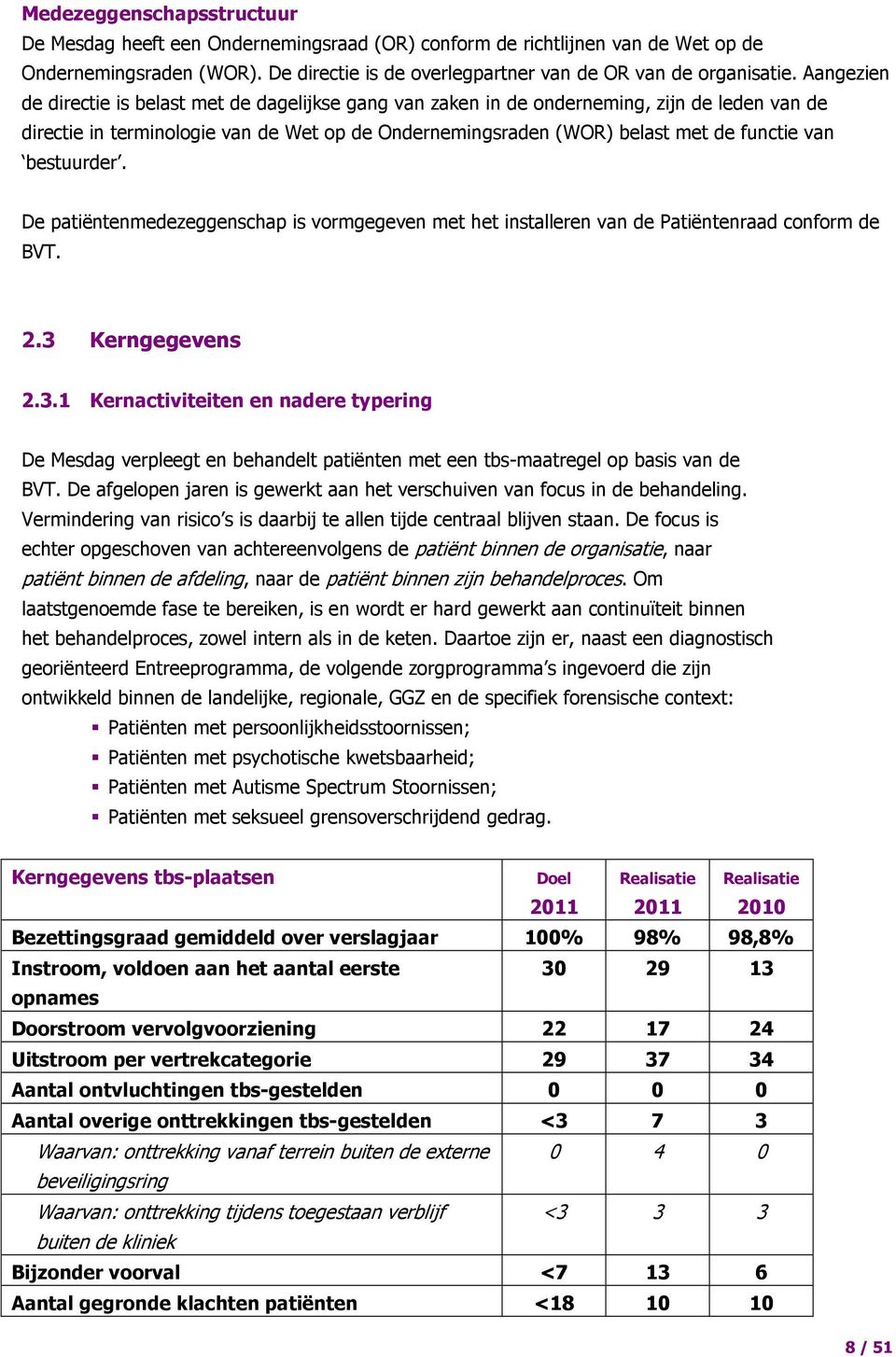 bestuurder. De patiëntenmedezeggenschap is vormgegeven met het installeren van de Patiëntenraad conform de BVT. 2.3 