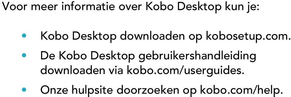 De Kobo Desktop gebruikershandleiding downloaden