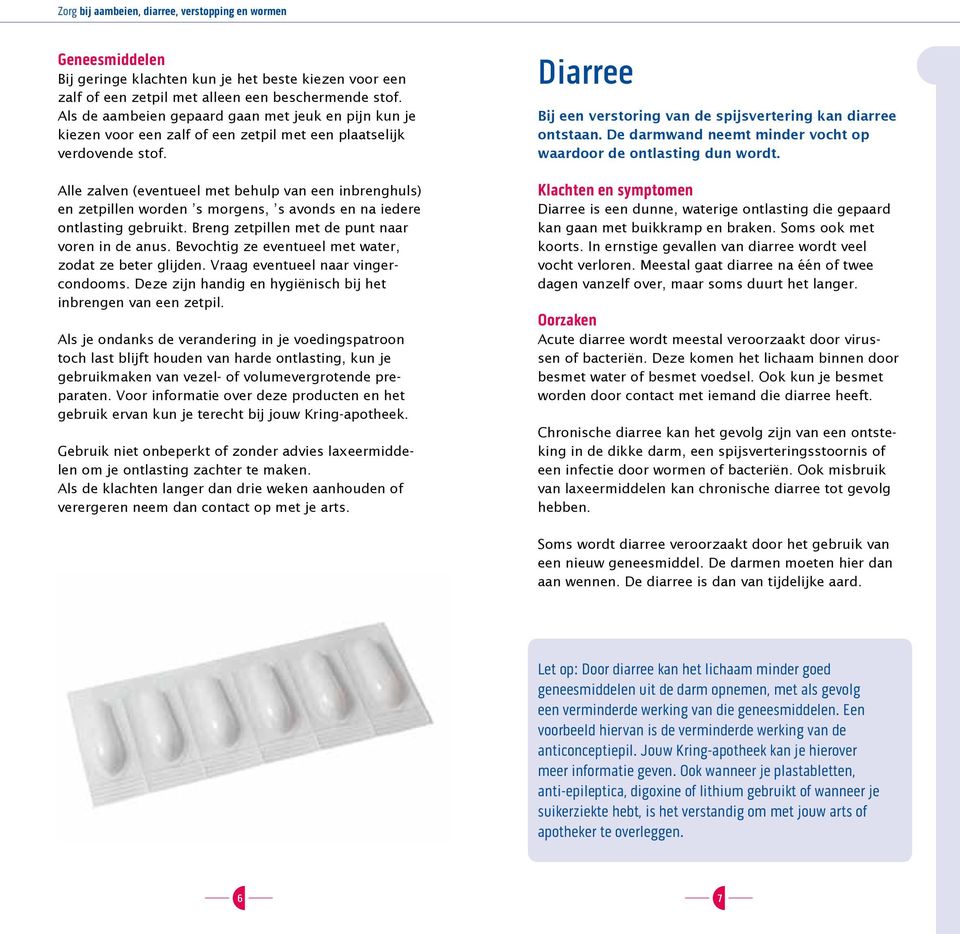 Alle zalven (eventueel met behulp van een inbrenghuls) en zetpillen worden s morgens, s avonds en na iedere ontlasting gebruikt. Breng zetpillen met de punt naar voren in de anus.