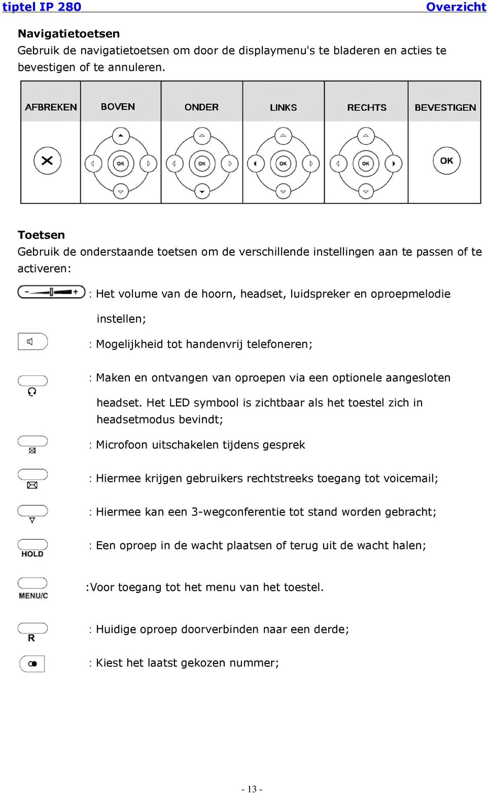 handenvrij telefoneren; Maken en ontvangen van oproepen via een optionele aangesloten headset.