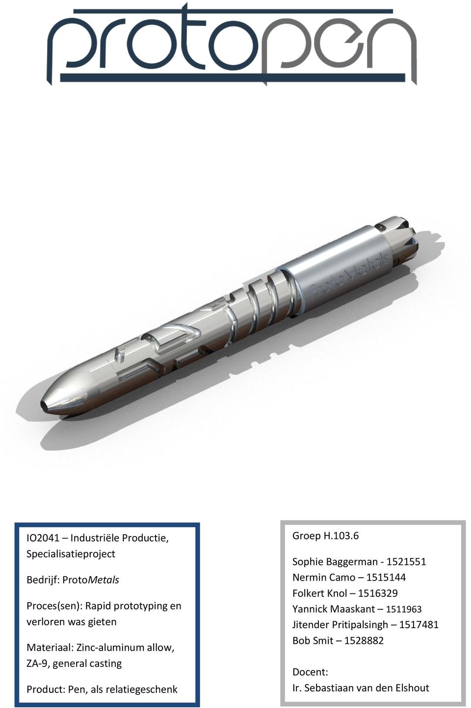 Pen, als relatiegeschenk Groep H.103.