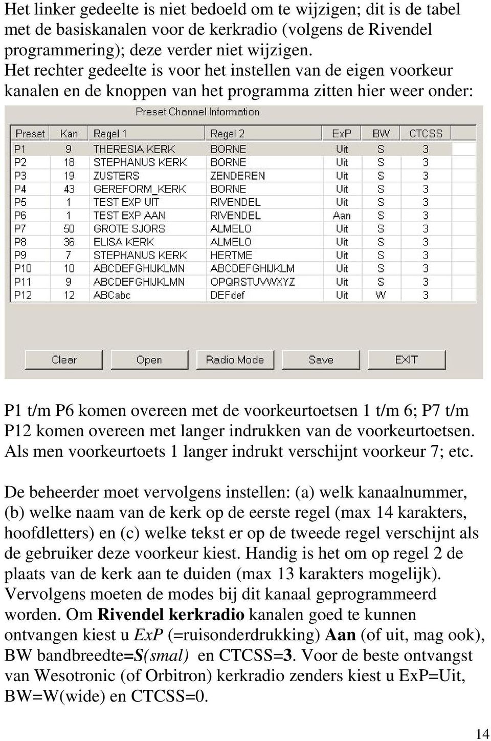 komen overeen met langer indrukken van de voorkeurtoetsen. Als men voorkeurtoets 1 langer indrukt verschijnt voorkeur 7; etc.