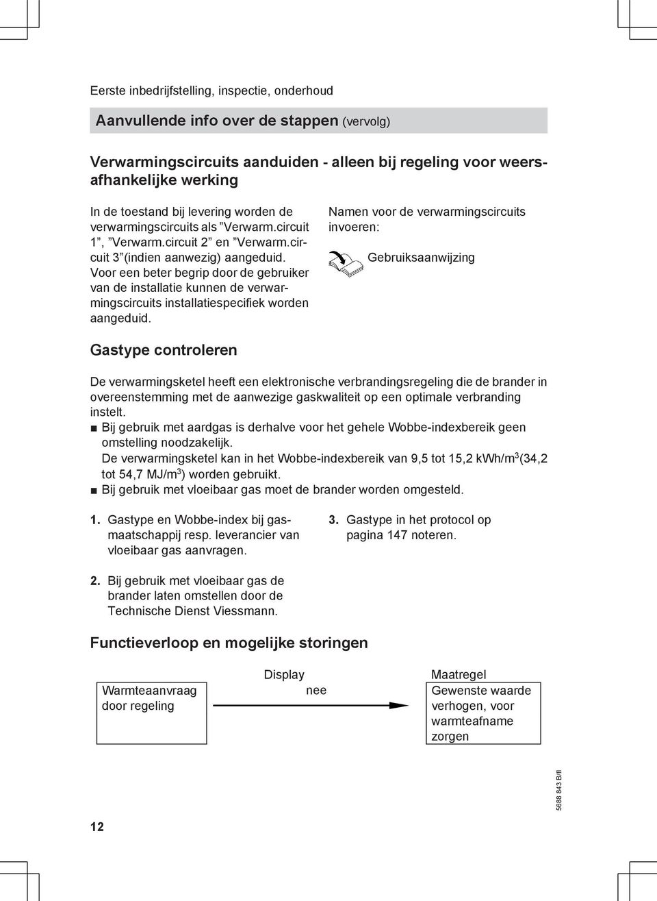 Voor een beter begrip door de gebruiker van de installatie kunnen de verwarmingscircuits installatiespecifiek worden aangeduid.