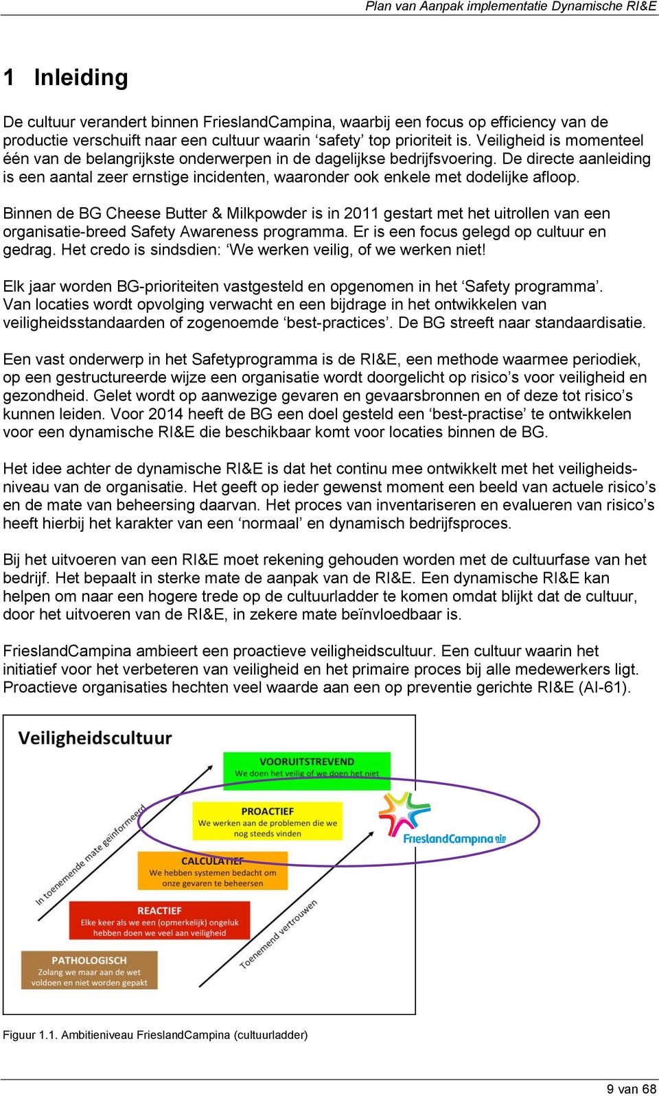 Binnen de BG Cheese Butter & Milkpowder is in 2011 gestart met het uitrollen van een organisatie-breed Safety Awareness programma. Er is een focus gelegd op cultuur en gedrag.