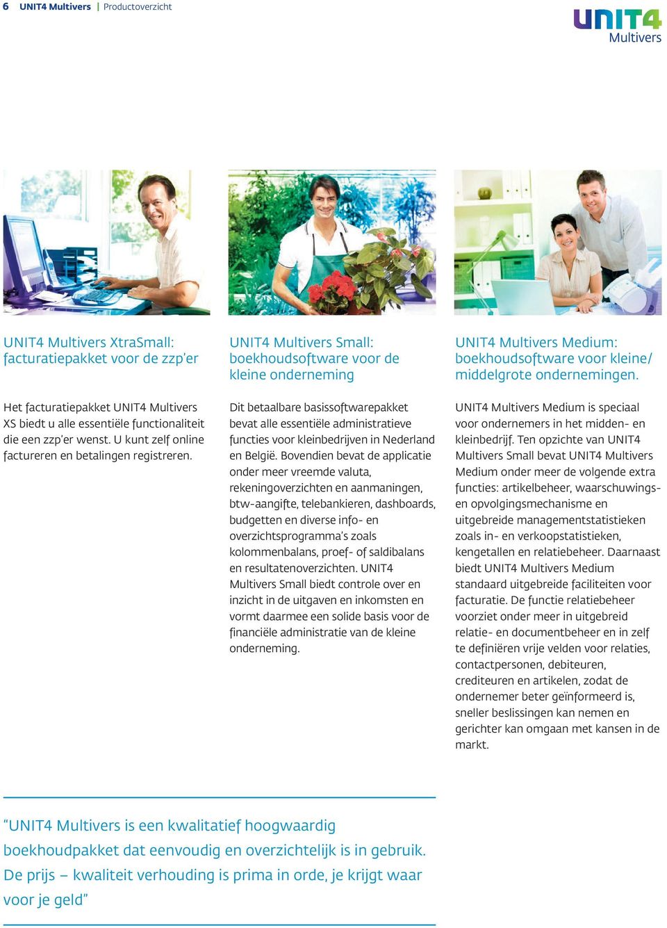 UNIT4 Multivers Small: boekhoudsoftware voor de kleine onderneming Dit betaalbare basissoftwarepakket bevat alle essentiële administratieve functies voor kleinbedrijven in Nederland en België.