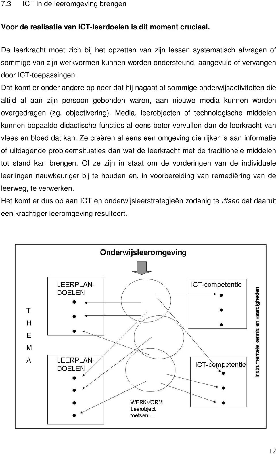 Dat komt er onder andere op neer dat hij nagaat of sommige onderwijsactiviteiten die altijd al aan zijn persoon gebonden waren, aan nieuwe media kunnen worden overgedragen (zg. objectivering).