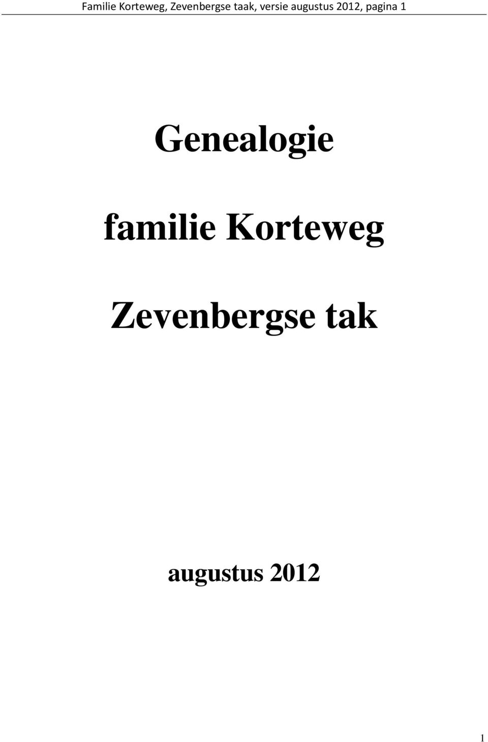 pagina 1 Genealogie familie
