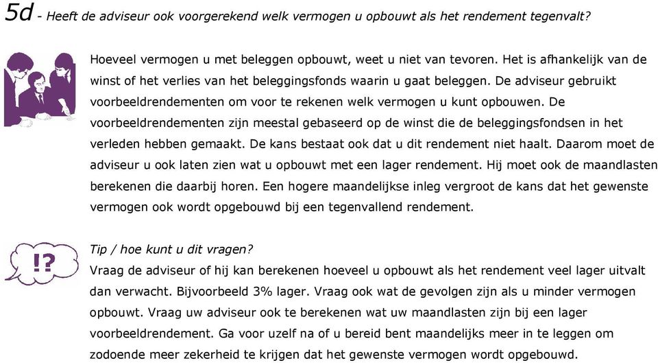 De voorbeeldrendementen zijn meestal gebaseerd op de winst die de beleggingsfondsen in het verleden hebben gemaakt. De kans bestaat ook dat u dit rendement niet haalt.