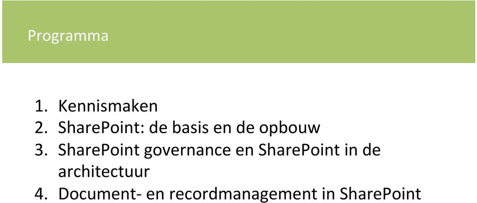SharePoint governance en SharePoint in de