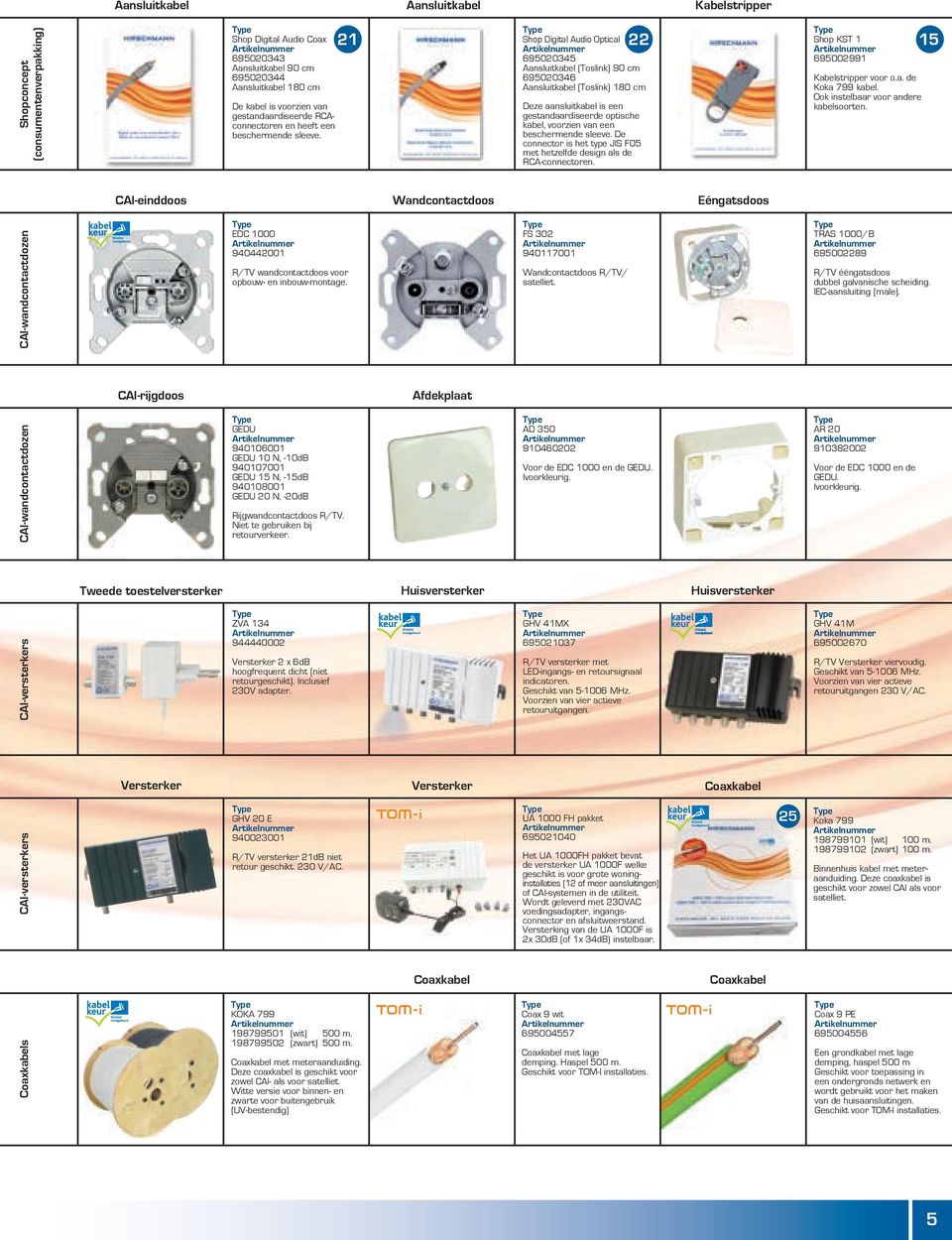 Shop Digital Audio Optical 69502035 Aansluitkabel (Toslink) 90 cm 69502036 Aansluitkabel (Toslink) 180 cm Deze aansluitkabel is een gestandaardiseerde optische kabel, voorzien van een beschermende