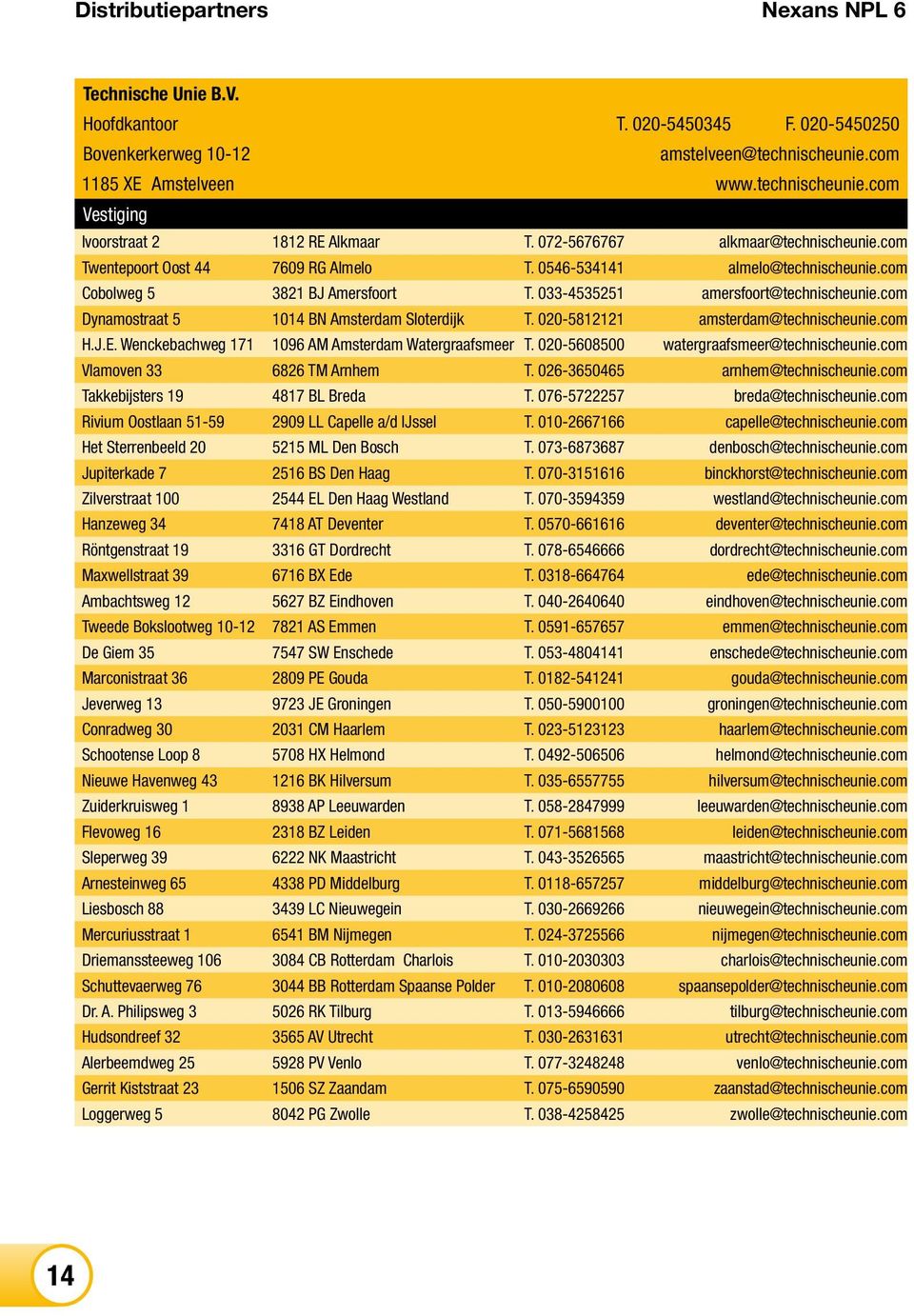 com Dynamostraat 5 1014 BN Amsterdam Sloterdijk T. 020-5812121 amsterdam@technischeunie.com H.J.E. Wenckebachweg 171 1096 AM Amsterdam Watergraafsmeer T. 020-5608500 watergraafsmeer@technischeunie.