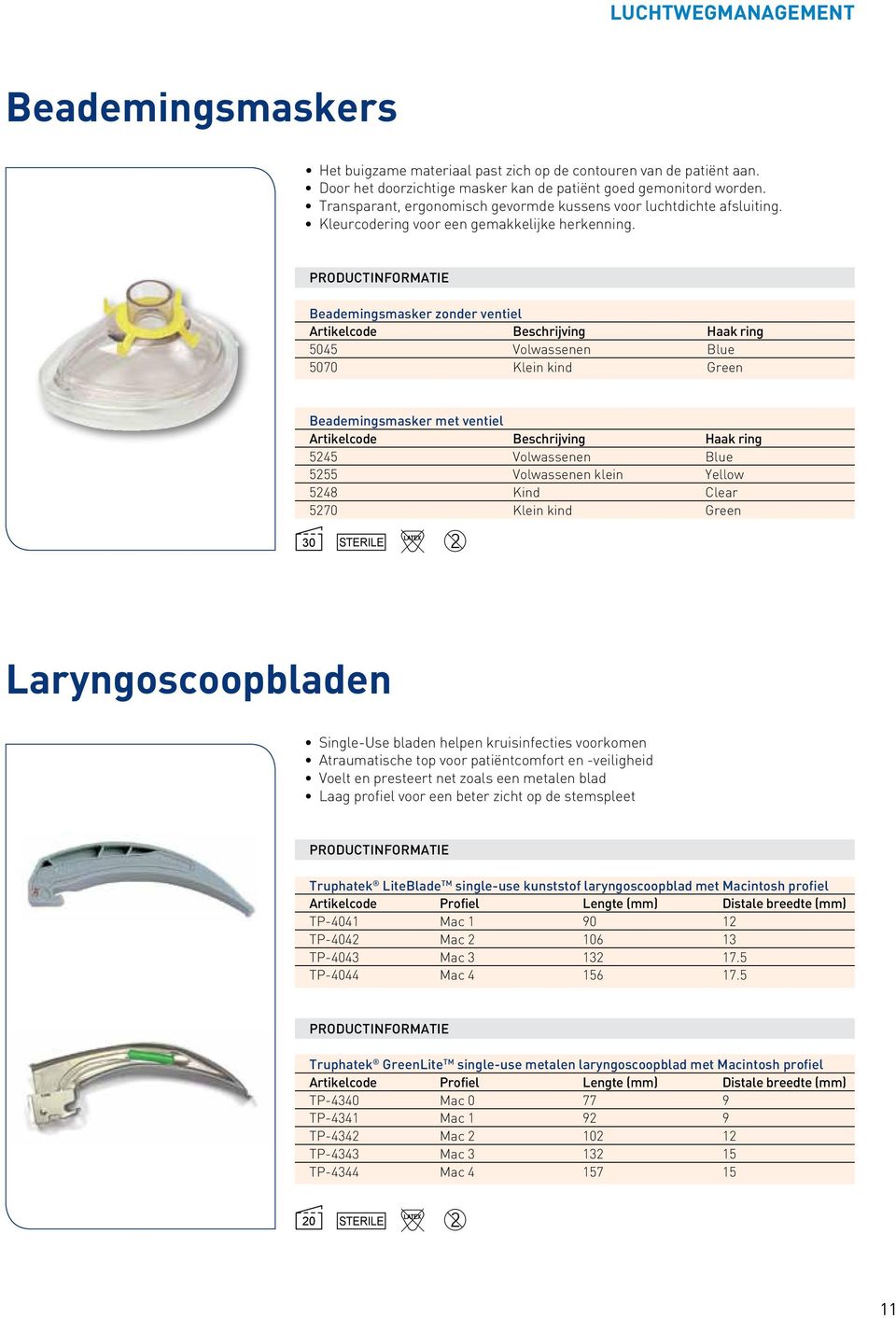 Beademingsmasker zonder ventiel Beschrijving Haak ring 5045 Volwassenen Blue 5070 Klein kind Green Beademingsmasker met ventiel Beschrijving Haak ring 5245 Volwassenen Blue 5255 Volwassenen klein