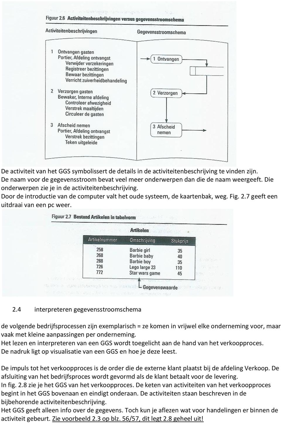 7 geeft een uitdraai van een pc weer. 2.