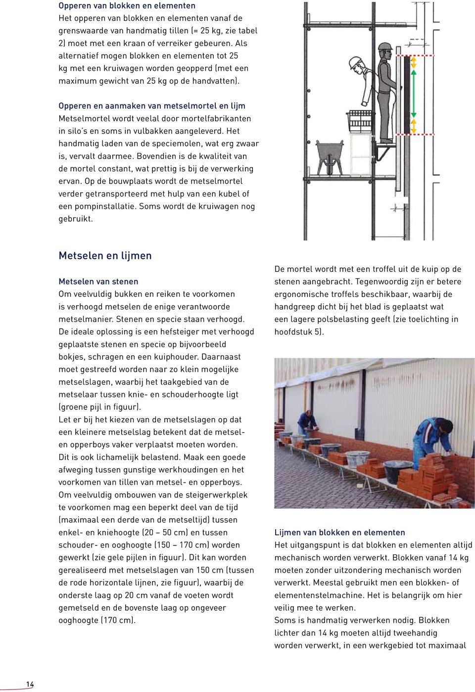 Opperen en aanmaken van metselmortel en lijm Metselmortel wordt veelal door mortelfabrikanten in silo s en soms in vulbakken aangeleverd.