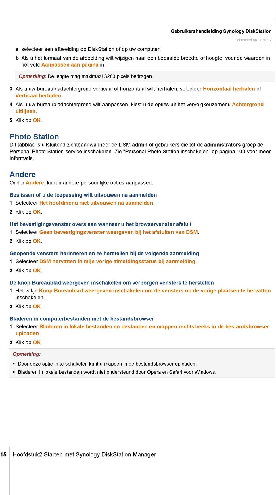 3 Als u uw bureaubladachtergrond verticaal of horizontaal wilt herhalen, selecteer Horizontaal herhalen of Verticaal herhalen.