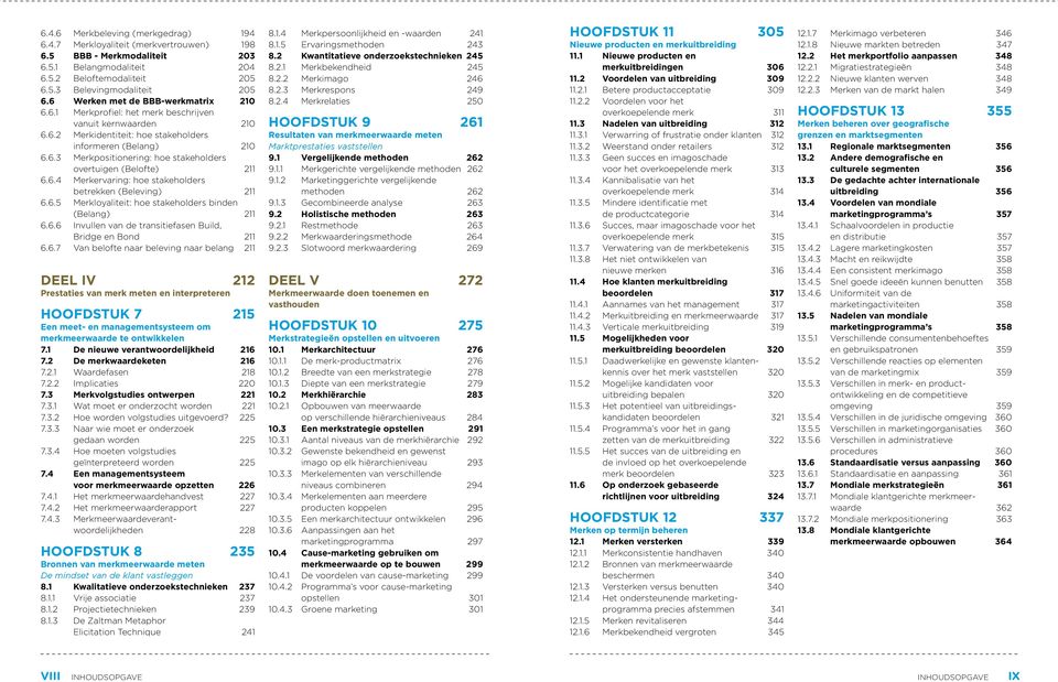 6.4 Merkervaring: hoe stakeholders betrekken (Beleving) 211 6.6.5 Merkloyaliteit: hoe stakeholders binden (Belang) 211 6.6.6 Invullen van de transitiefasen Build, Bridge en Bond 211 6.6.7 Van belofte naar beleving naar belang 211 deel iv 212 Prestaties van merk meten en interpreteren Hoofdstuk 7 215 Een meet- en managementsysteem om merkmeerwaarde te ontwikkelen 7.