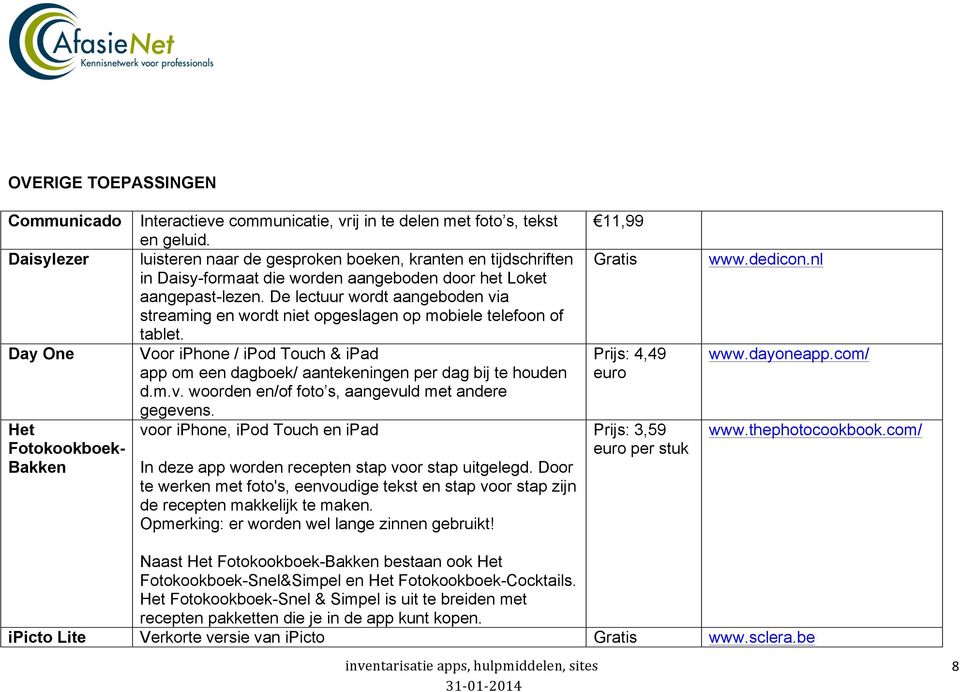 De lectuur wordt aangeboden via streaming en wordt niet opgeslagen op mobiele telefoon of tablet. Voor iphone / ipod Touch & ipad app om een dagboek/ aantekeningen per dag bij te houden d.m.v. woorden en/of foto s, aangevuld met andere gegevens.