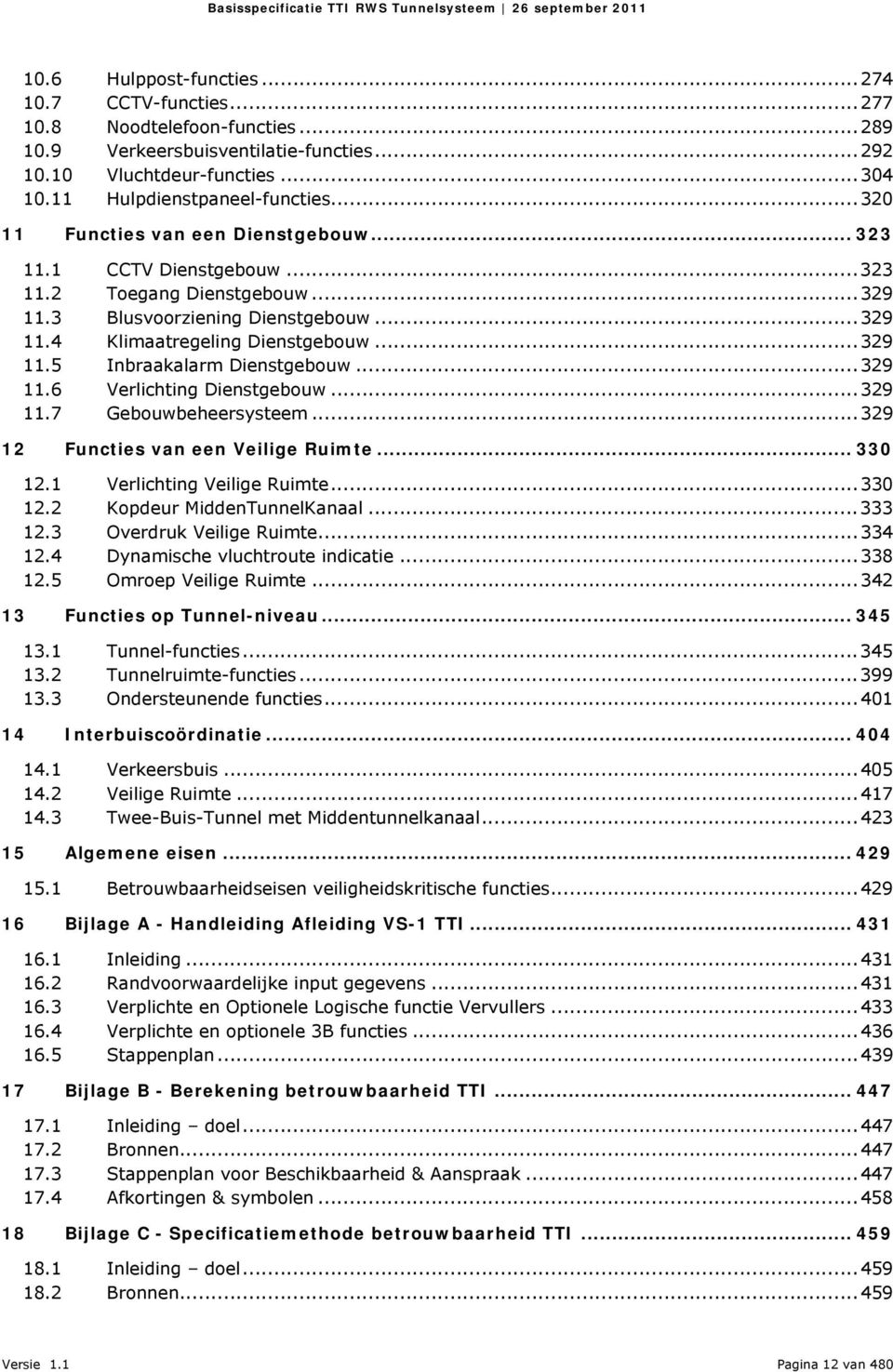 .. 329 11.6 Verlichting Dienstgebouw... 329 11.7 Gebouwbeheersysteem... 329 12 Functies van een Veilige Ruimte... 330 12.1 Verlichting Veilige Ruimte... 330 12.2 Kopdeur MiddenTunnelKanaal... 333 12.