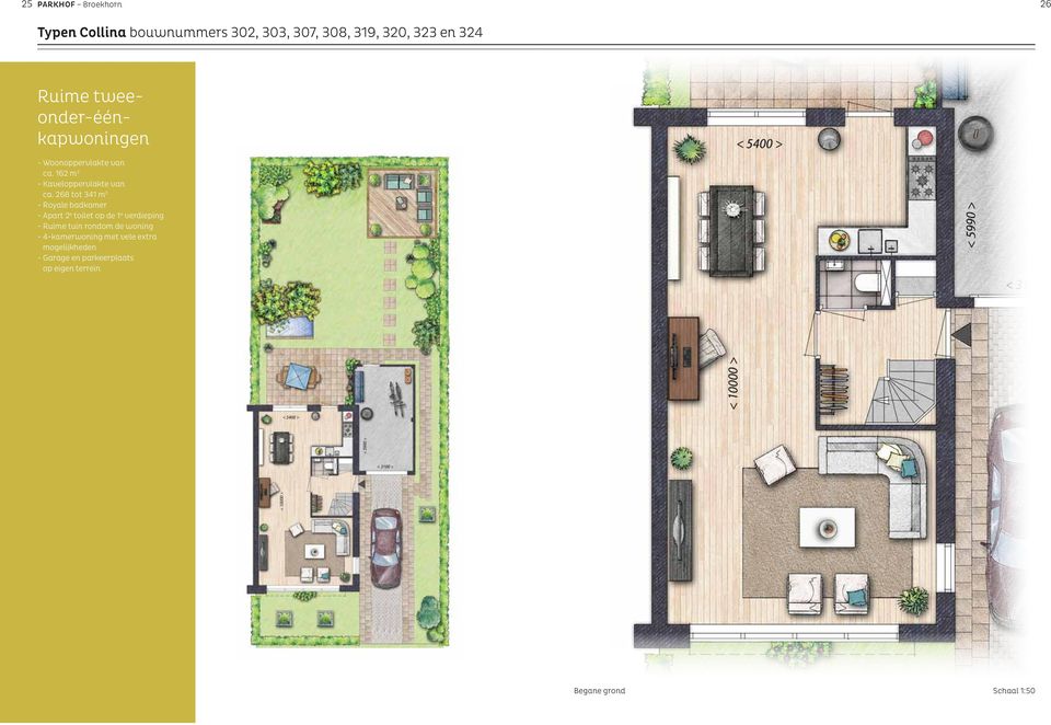 268 tot 341 m 2 - Royale badkamer - Apart 2 e toilet op de 1 e verdieping - Ruime tuin rondom de