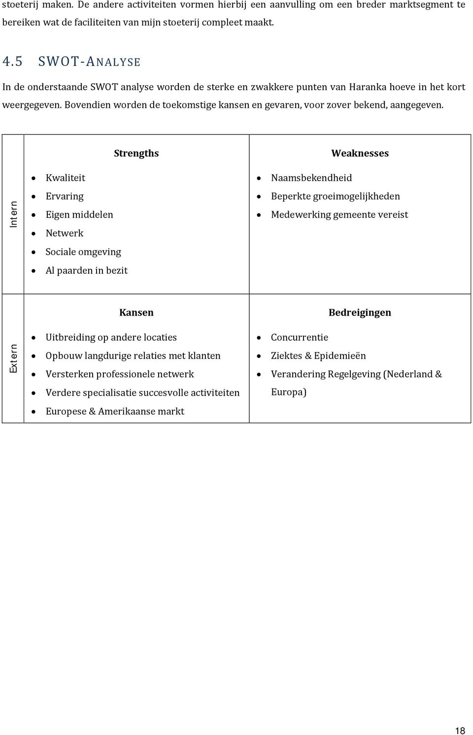 Bovendien worden de toekomstige kansen en gevaren, voor zover bekend, aangegeven.