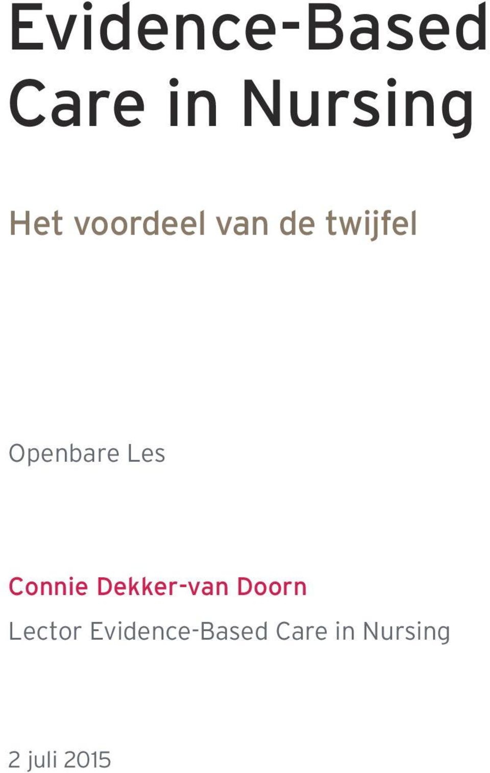 Connie Dekker-van Doorn Lector
