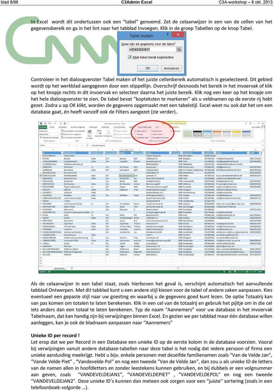 Controleer in het dialoogvenster Tabel maken of het juiste cellenbereik automatisch is geselecteerd. Dit gebied wordt op het werkblad aangegeven door een stippellijn.