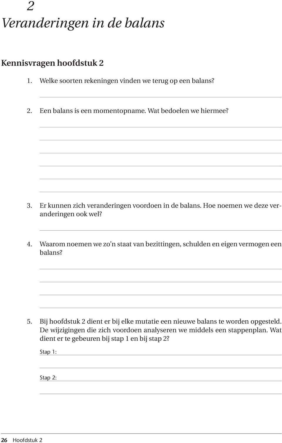 Waarom noemen we zo n staat van bezittingen, schulden en eigen vermogen een balans? 5.