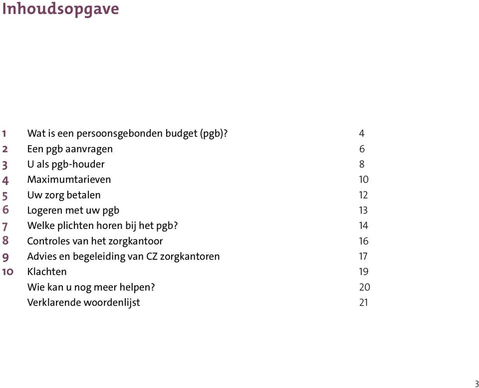 Logeren met uw pgb 13 7 Welke plichten horen bij het pgb?