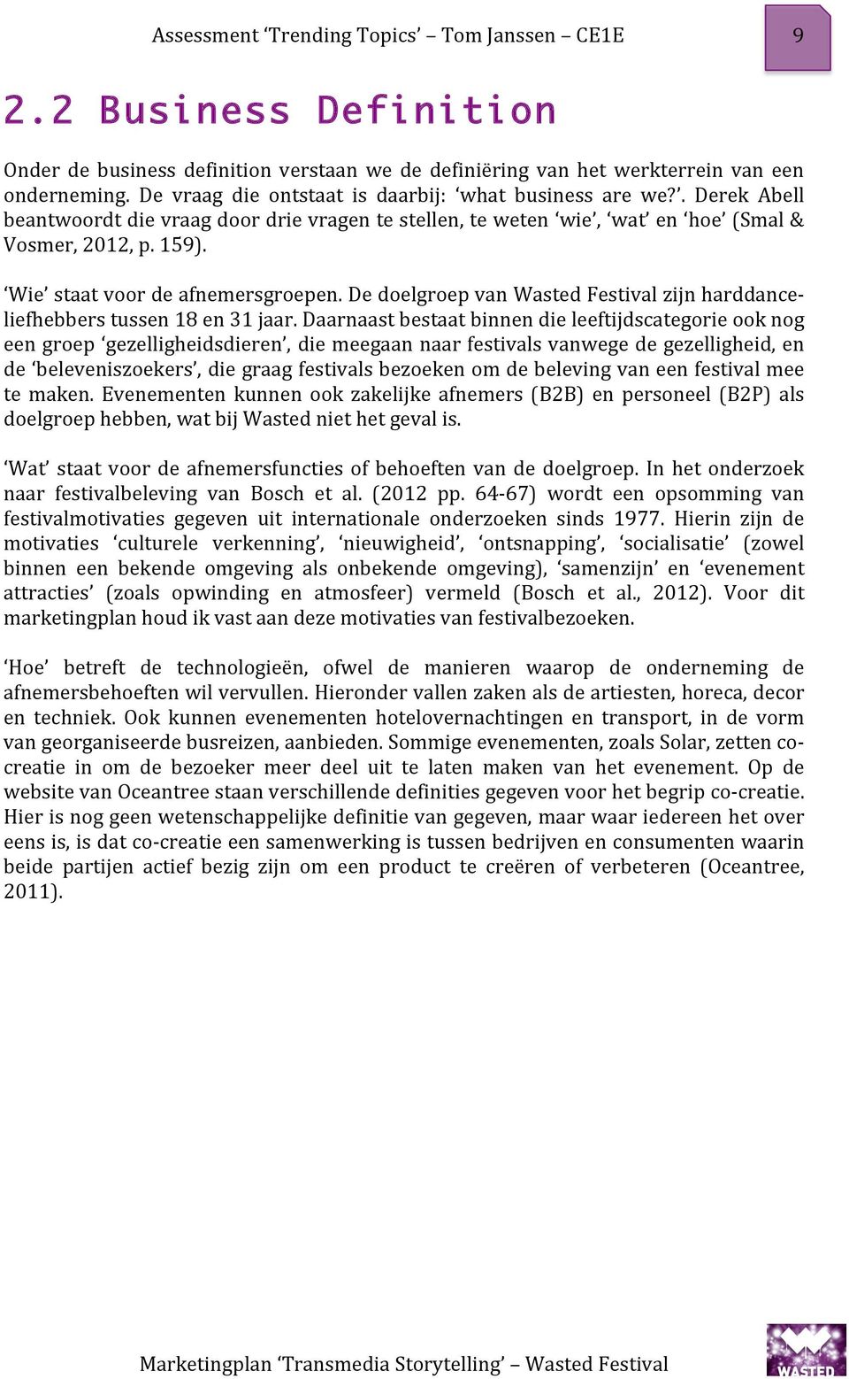 De doelgroep van Wasted Festival zijn harddance- liefhebbers tussen 18 en 31 jaar.