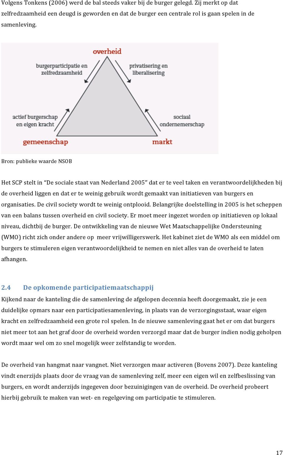 initiatieven van burgers en organisaties. De civil society wordt te weinig ontplooid. Belangrijke doelstelling in 2005 is het scheppen van een balans tussen overheid en civil society.