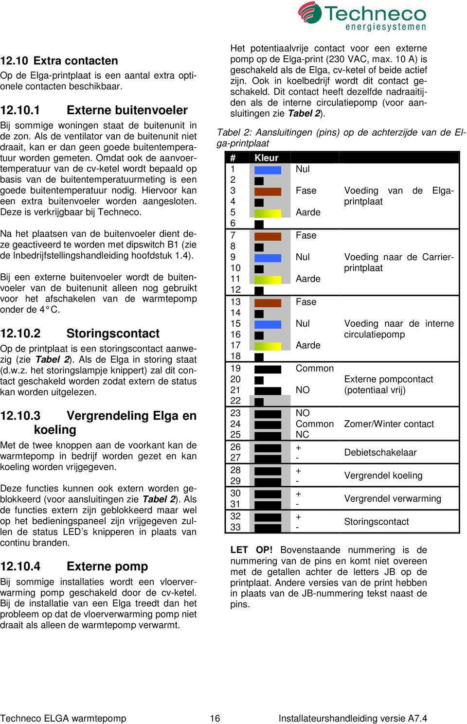 Omdat ook de aanvoertemperatuur van de cv-ketel wordt bepaald op basis van de buitentemperatuurmeting is een goede buitentemperatuur nodig. Hiervoor kan een extra buitenvoeler worden aangesloten.