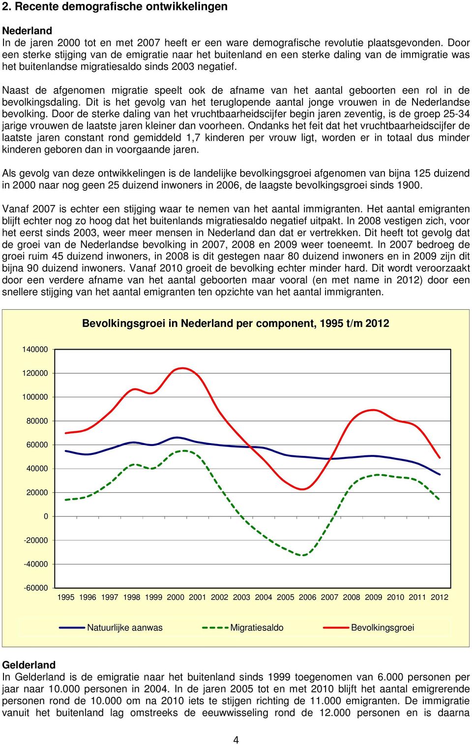 Naast de afgenomen migratie speelt ook de afname van het aantal geboorten een rol in de bevolkingsdaling. Dit is het gevolg van het teruglopende aantal jonge vrouwen in de Nederlandse bevolking.