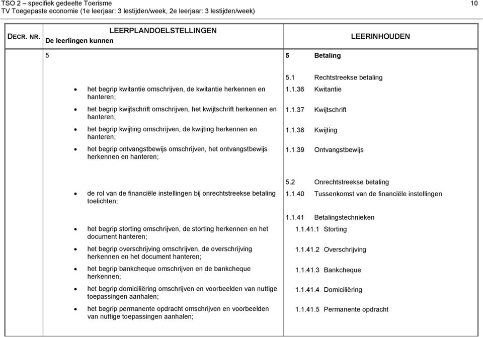 kwijting herkennen en hanteren; het begrip ontvangstbewijs omschrijven, het ontvangstbewijs herkennen en hanteren; 5.1 