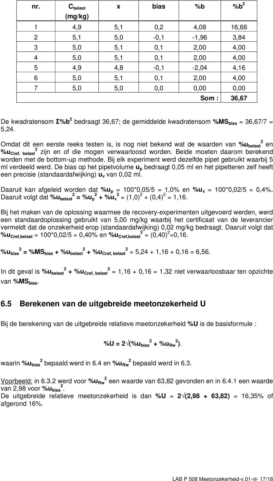 Omdat dit een eerste reeks testen is, is nog niet bekend wat de waarden van %u belast 2 en %u Cref, belast 2 zijn en of die mogen verwaarloosd worden.