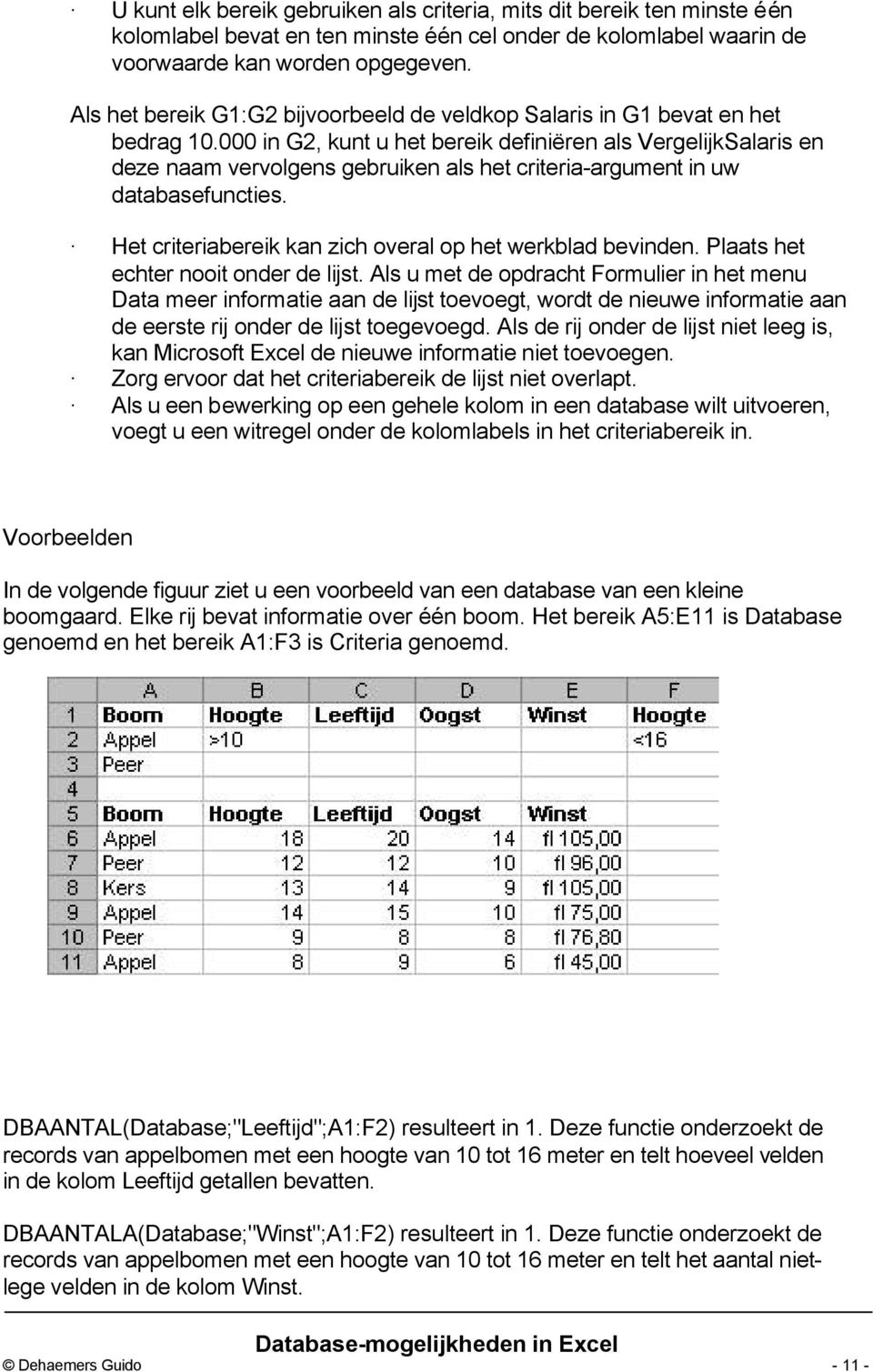 000 in G2, kunt u het bereik definiëren als VergelijkSalaris en deze naam vervolgens gebruiken als het criteria-argument in uw databasefuncties.