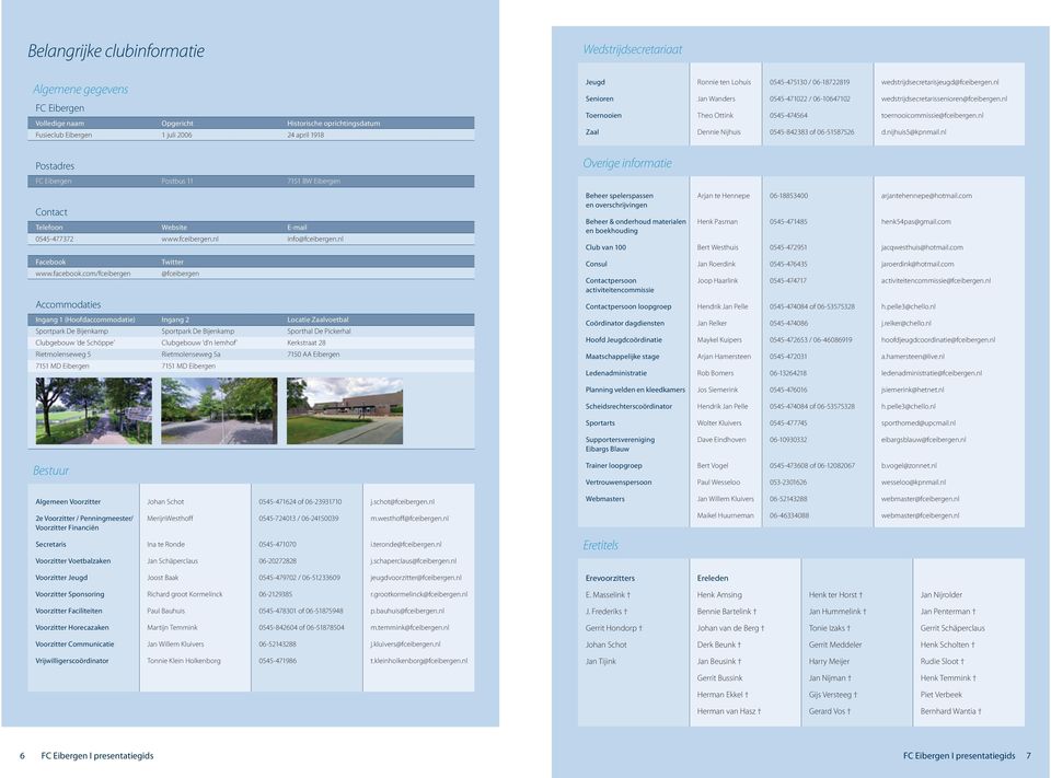 nl Toernooien Theo Ottink 0545-474564 toernooicommissie@fceibergen.nl Zaal Dennie Nijhuis 0545-842383 of 06-51587526 d.nijhuis5@kpnmail.